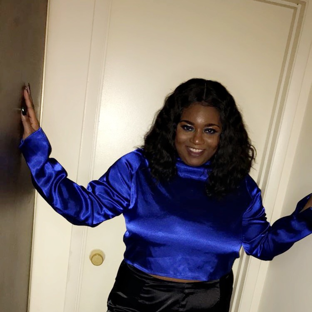 Satin blue crop top